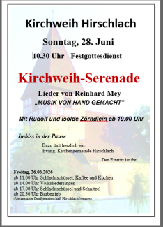 Kirchweihprogramm Hirschlach